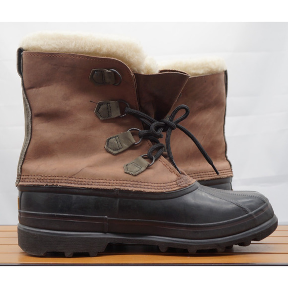 SOREL Bighorn Leahter Wool Waterproof Snow Boots. Men’s Size 13 Made in Canada main image 6